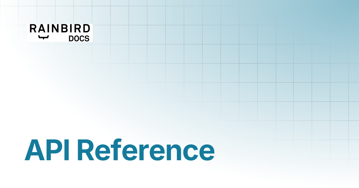 API Reference | Rainbird