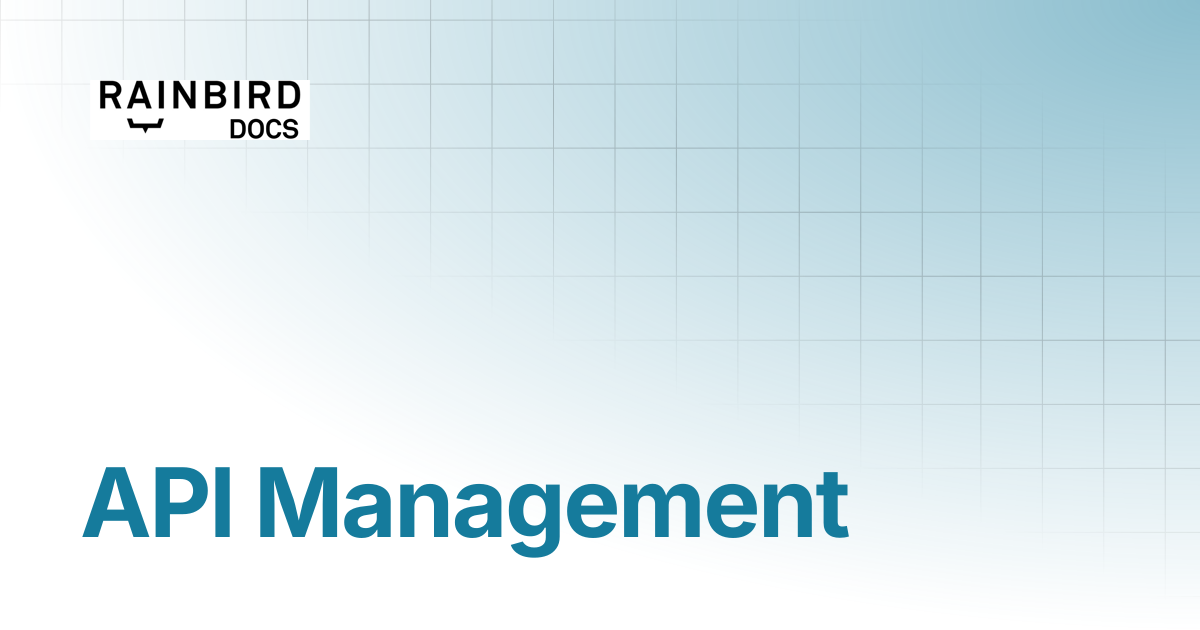 API Management | Rainbird